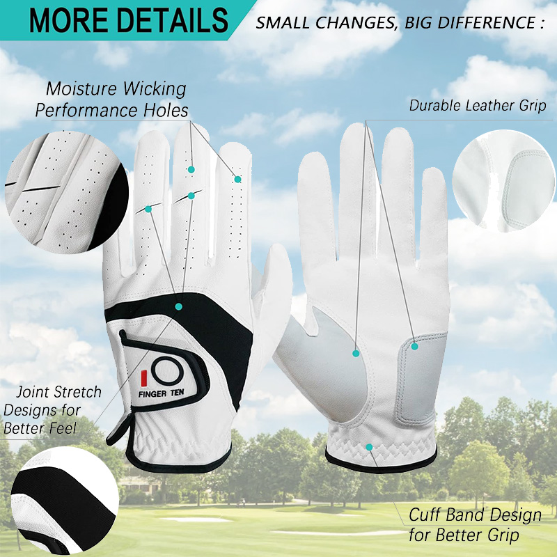 5 Pcs Golf Gloves Men Leather  - Golf Equipment Sales 评论和价格